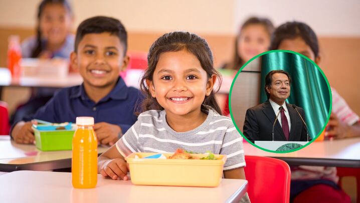 Padres y docentes han señalado la importancia de contar con comida durante la jornada escolar ampliada. Foto: SEP México en X/Canva.