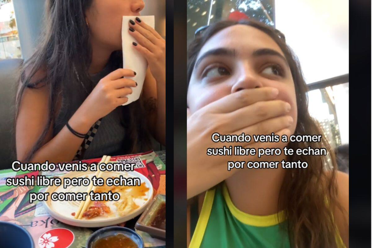 VIDEO: Buffet de Sushi “corre” a jóvenes por comer mucho, “Es para gente normal”