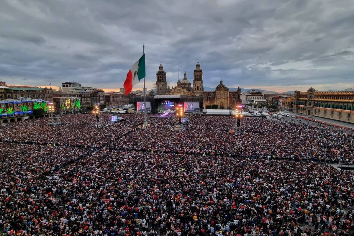 El zócalo ya está completamente lleno por concierto de Grupo Firme: Claudia Sheinbaum