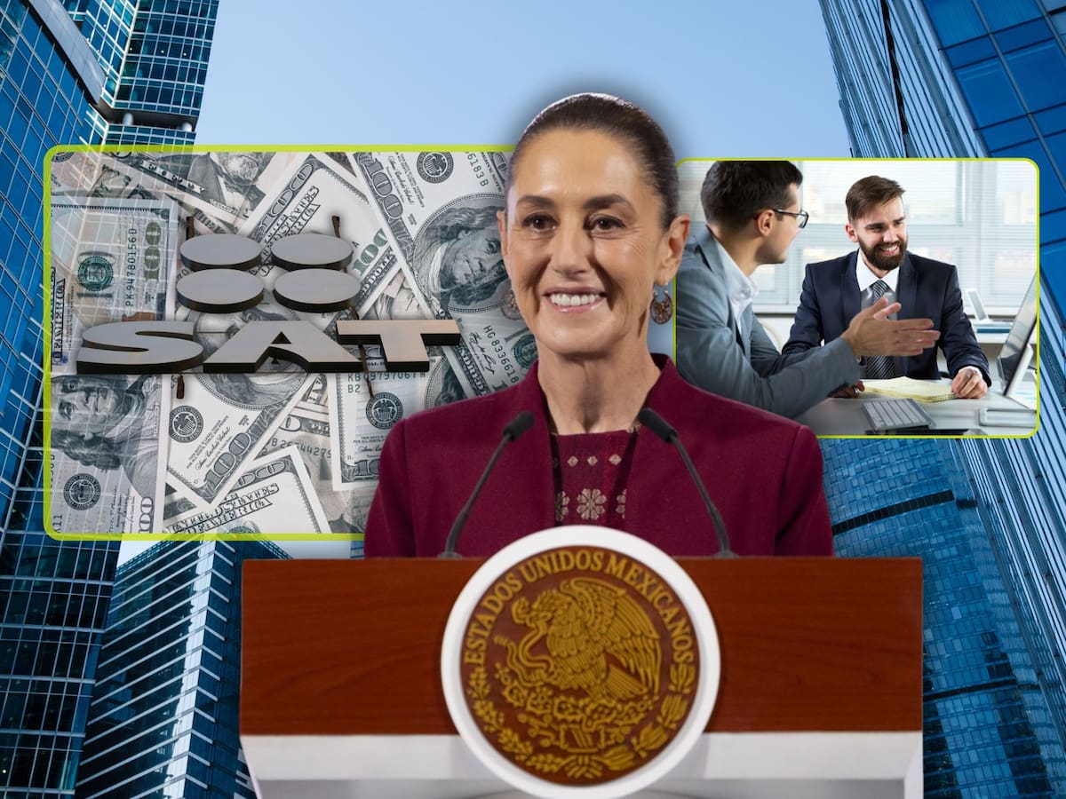 Durante una reunión con empresarios estadounidenses, el SAT detalló los beneficios fiscales del Plan México y aseguró que México ofrece condiciones de transparencia y seguridad para nuevas inversiones. | Crédito: Presidencia/Canva