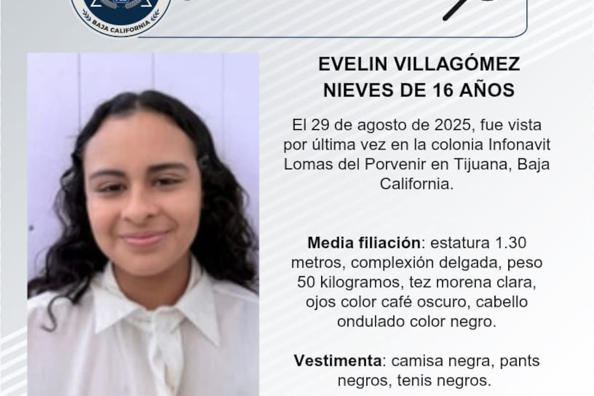 Se busca a Evelin Villagómez Nieves de 16 años