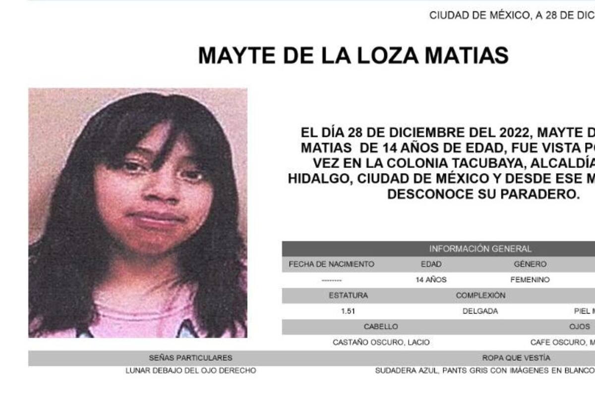 Alerta Amber CDMX: Buscan a Mayte, desaparecida en la alcaldía Miguel Hidalgo