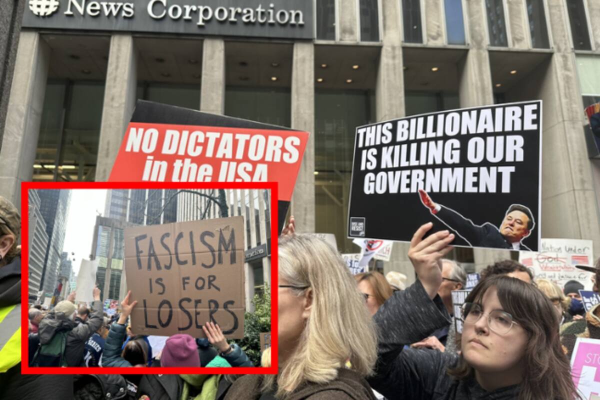 Protestan en Nueva York contra Trump y cadena de noticias por corrupción y manipulación mediática