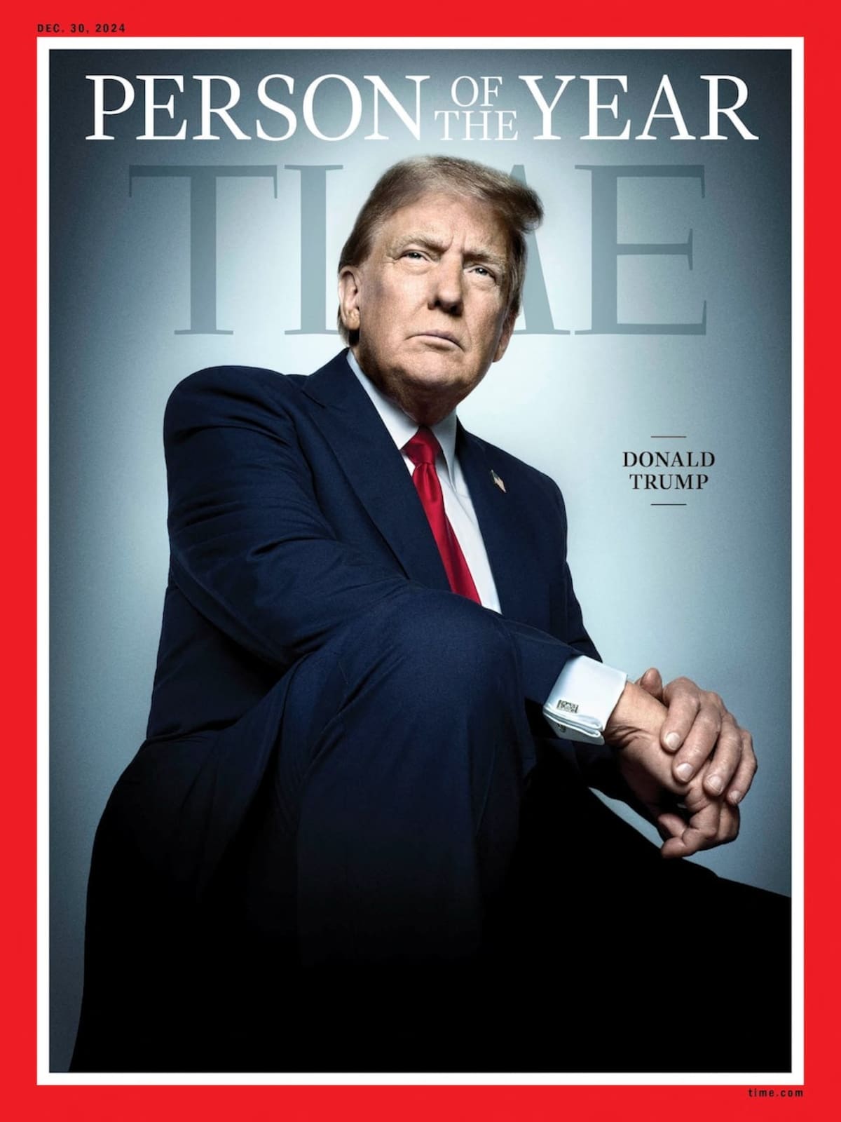 El presidente electo de EE. UU., Donald Trump, aparece en la portada de Persona del Año 2024 de la revista TIME. | Crédito: TIME/Proporcionado a través de REUTERS.