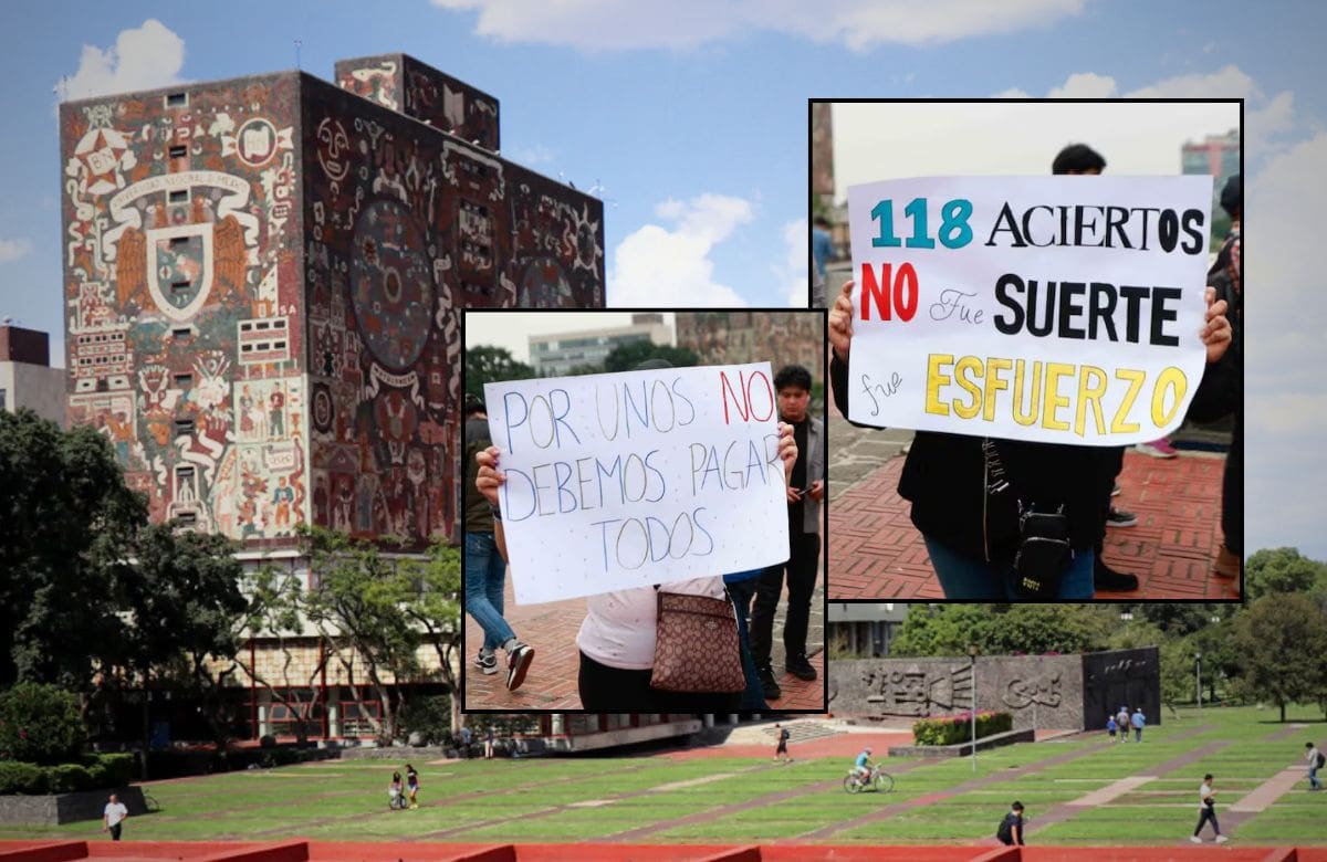 Aspirantes seleccionados por la UNAM convocaron a una marcha para pedir que se respeten sus resultados y rechazar el examen presencial de control. | Foto: El Universal/Especial