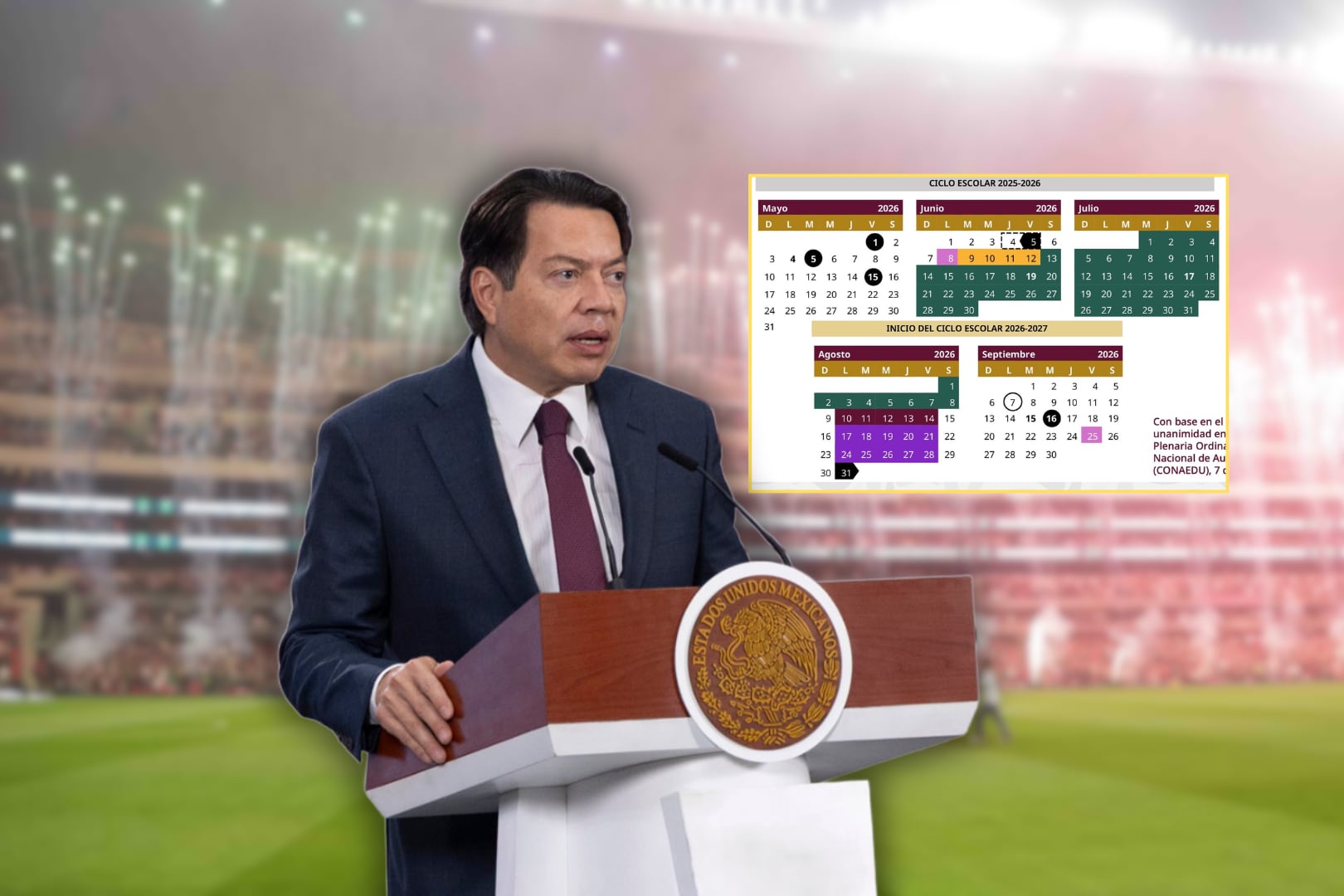 Mario Delgado informó que el calendario escolar 2025-2026 será revisado nuevamente tras haber confirmado horas antes la fecha de fin de cursos para el 5 de junio. Foto: Especial