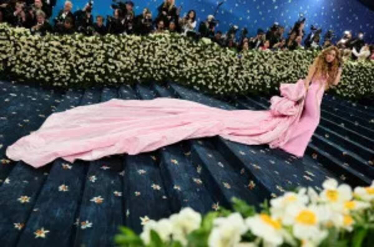 Shakira en la Met Gala 2025 deslumbró con un vestido rosa de ensueño.