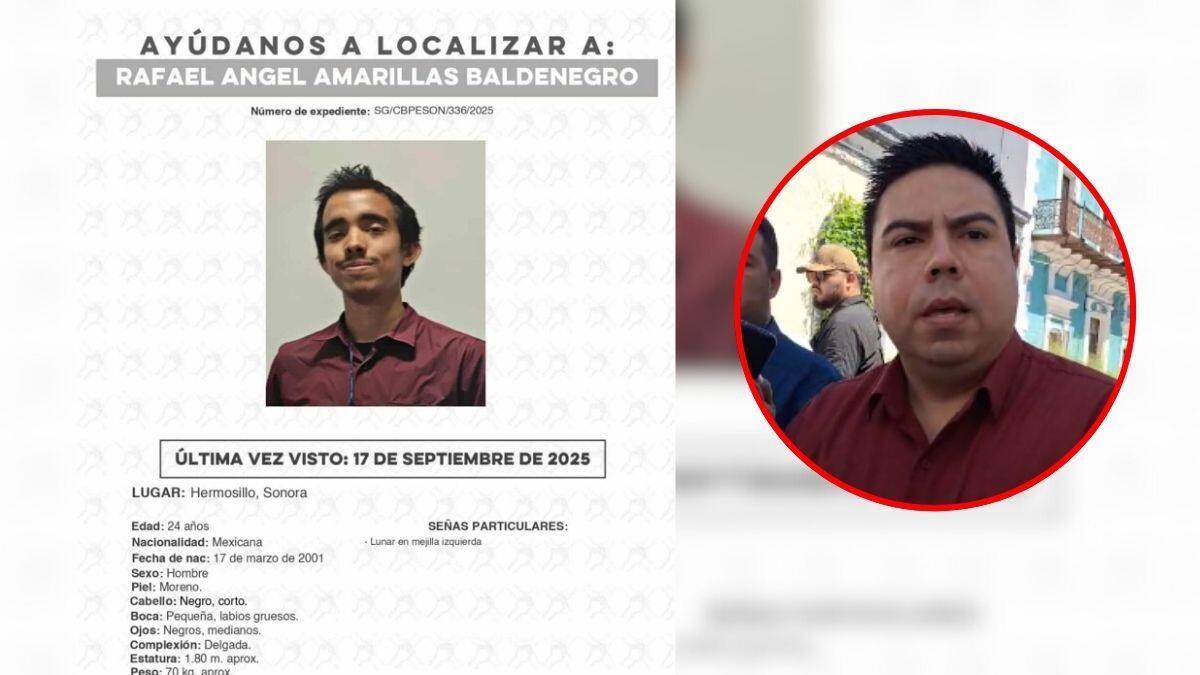 Familia de Rafael Amarillas Baldenegro pide ayuda para encontrar al joven desaparecido en Hermosillo; Fiscalía investiga causas personales