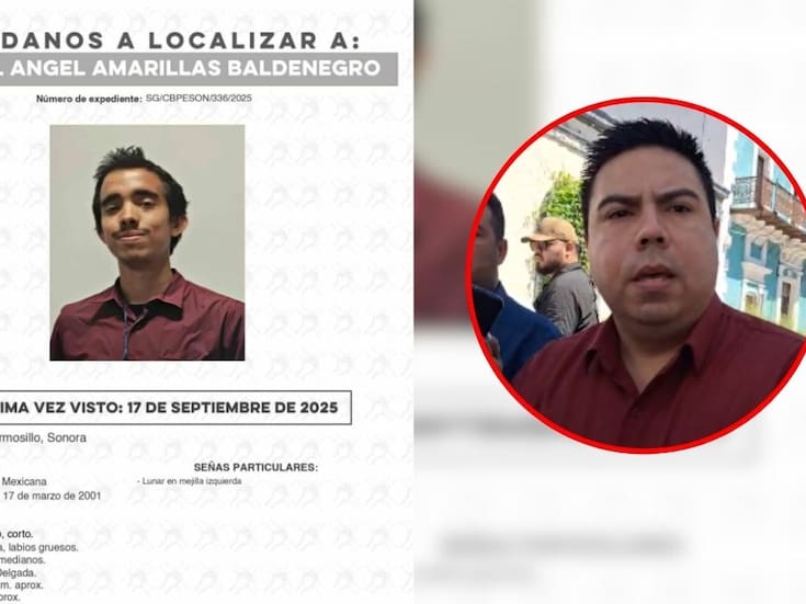 Familia de Rafael Amarillas Baldenegro pide ayuda para encontrar al joven desaparecido en Hermosillo; Fiscalía investiga causas personales