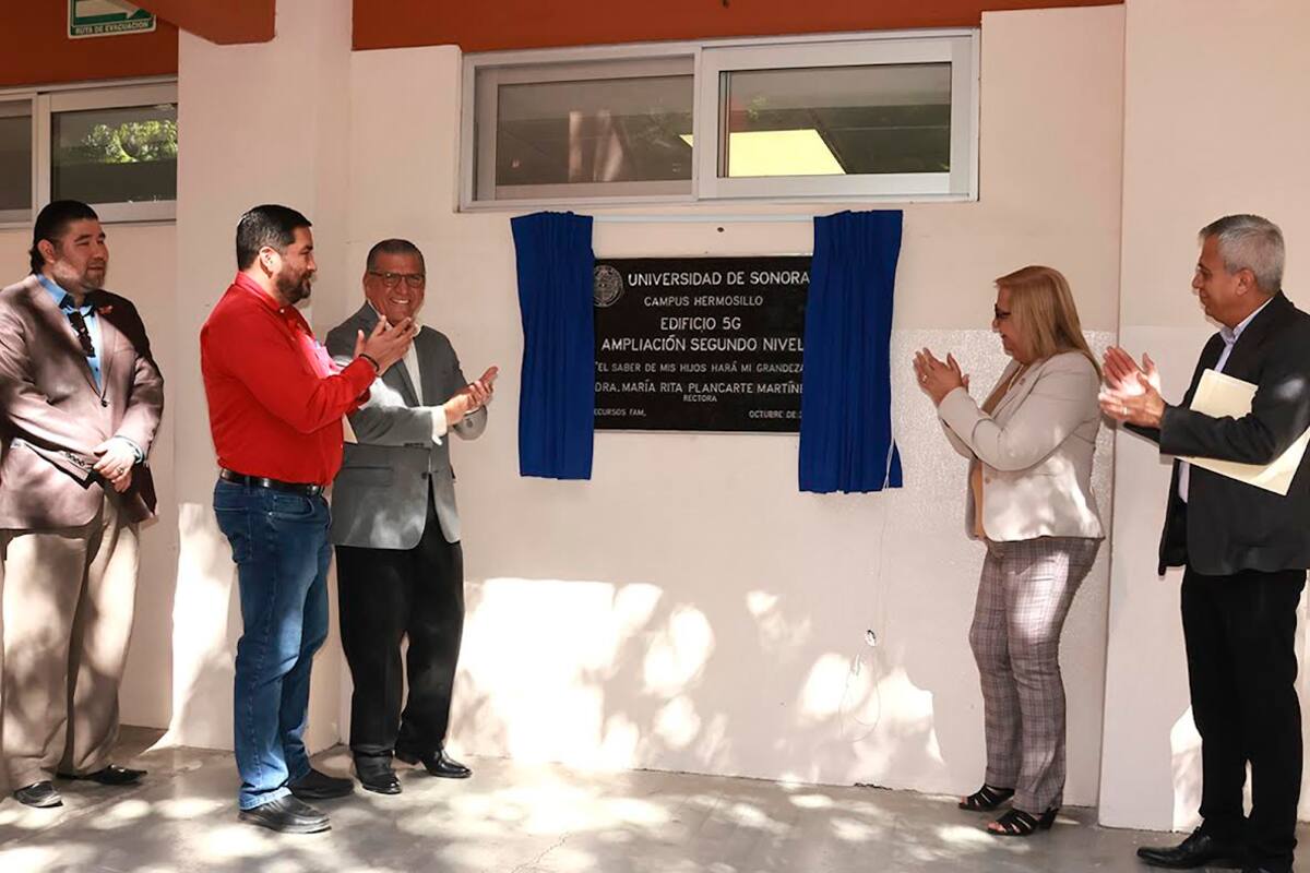 Rectora de la Unison devela placa de edificio 5G de Ingeniería Industrial