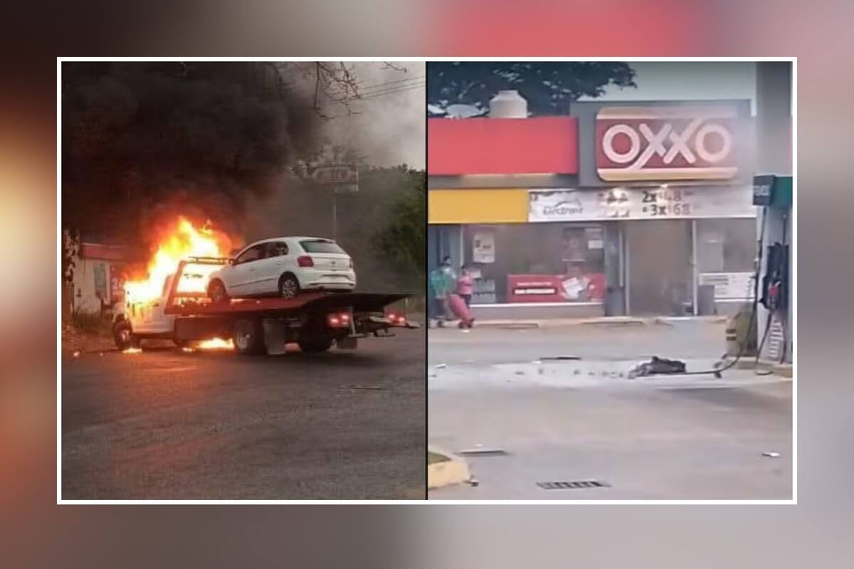 Reportan quema de vehículos, ataques a negocios y motín CERESET de Villahermosa, Tabasco