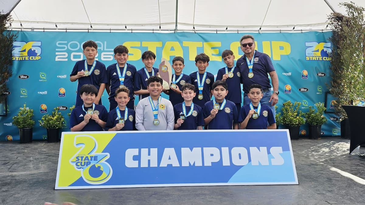 Las categorías 2014 y 2015 se quedaron con los trofeos tras vencer a las mejores academias de California. Foto: Cortesía Nido Águila San Diego