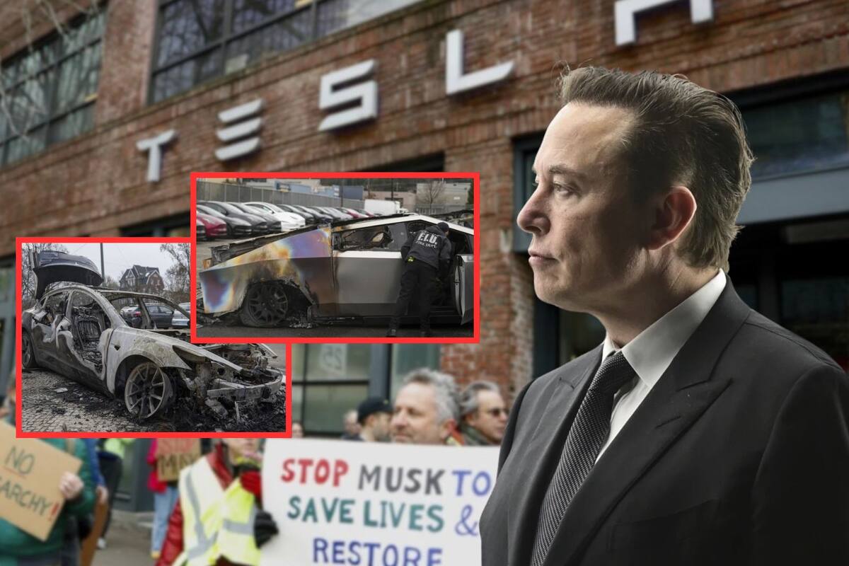 Aumentan ataques violentos contra Tesla ante llegada de Elon Musk a la Casa Blanca con Trump (IMÁGENES)