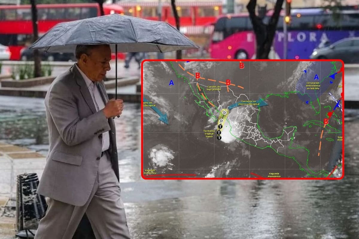 SMN alerta por lluvias intensas en Sinaloa, Nayarit y Durango por tormenta tropical Vance