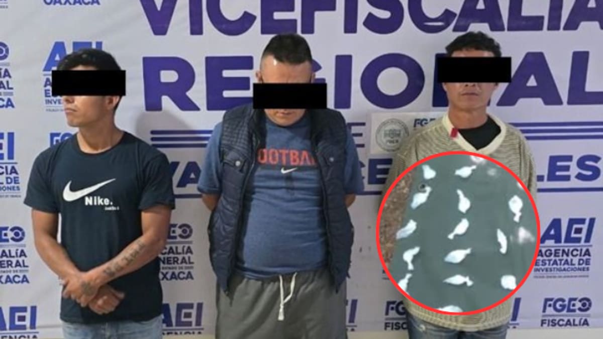 Detienen a tres hombres con decenas de dosis de droga afuera de una secundaria en Oaxaca; juez ordena prisión preventiva y los vincula a proceso por narcomenudeo