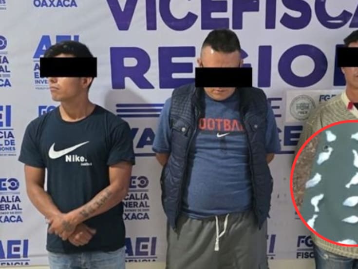 Detienen a tres hombres con decenas de dosis de droga afuera de una secundaria en Oaxaca; juez ordena prisión preventiva y los vincula a proceso por narcomenudeo
