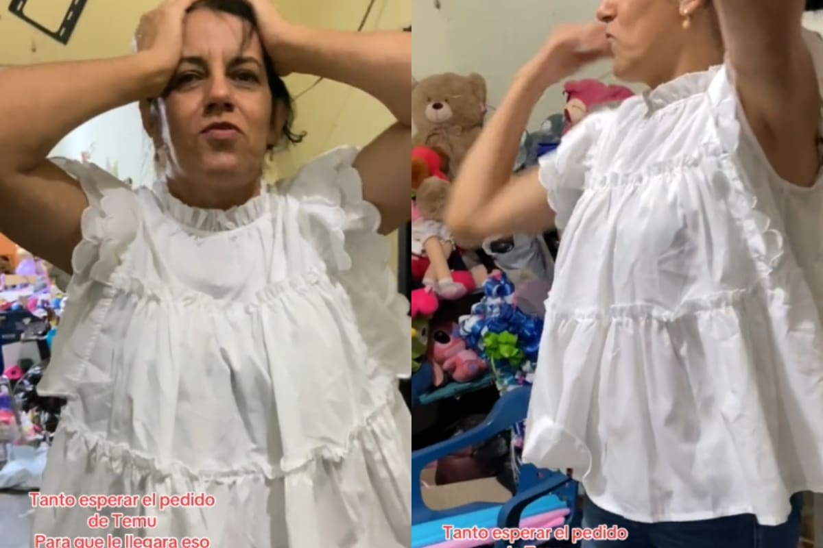 Mujer reacciona bastante decepcionada por la blusa que compró de Temu: ¡no era lo que esperaba!