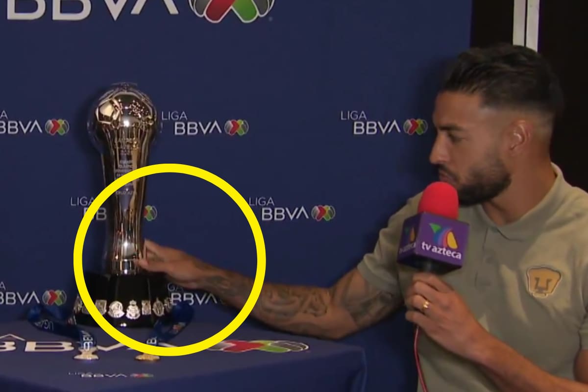 VIDEO: ¡Insólito! Nathan Silva, defensa de Pumas, desafía la superstición y toca el trofeo de la Liga MX antes de la final