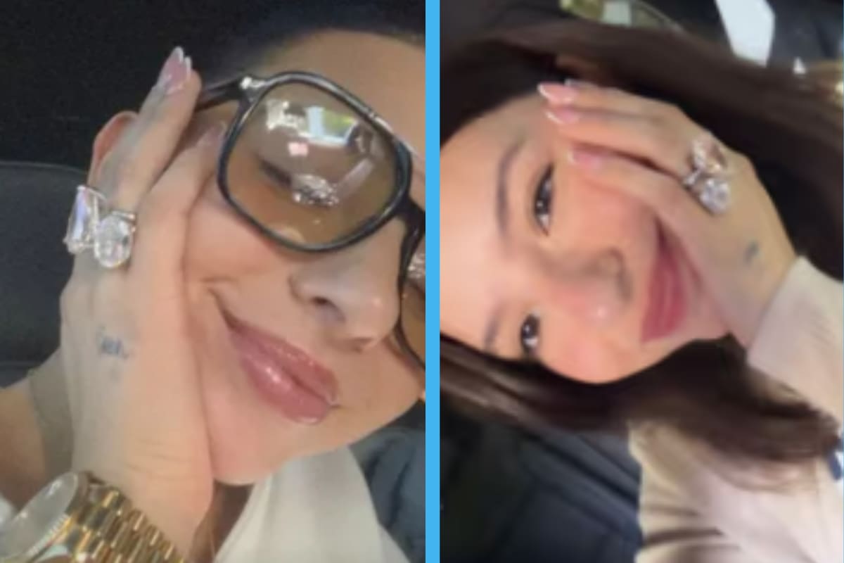 Ángela Aguilar presume lujoso anillo junto a Christian Nodal y desata rumores sobre regalo de aniversario
