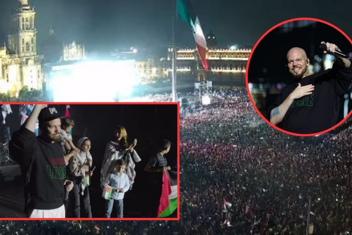 Residente convierte su concierto en el Zócalo en un clamor por Palestina y la paz