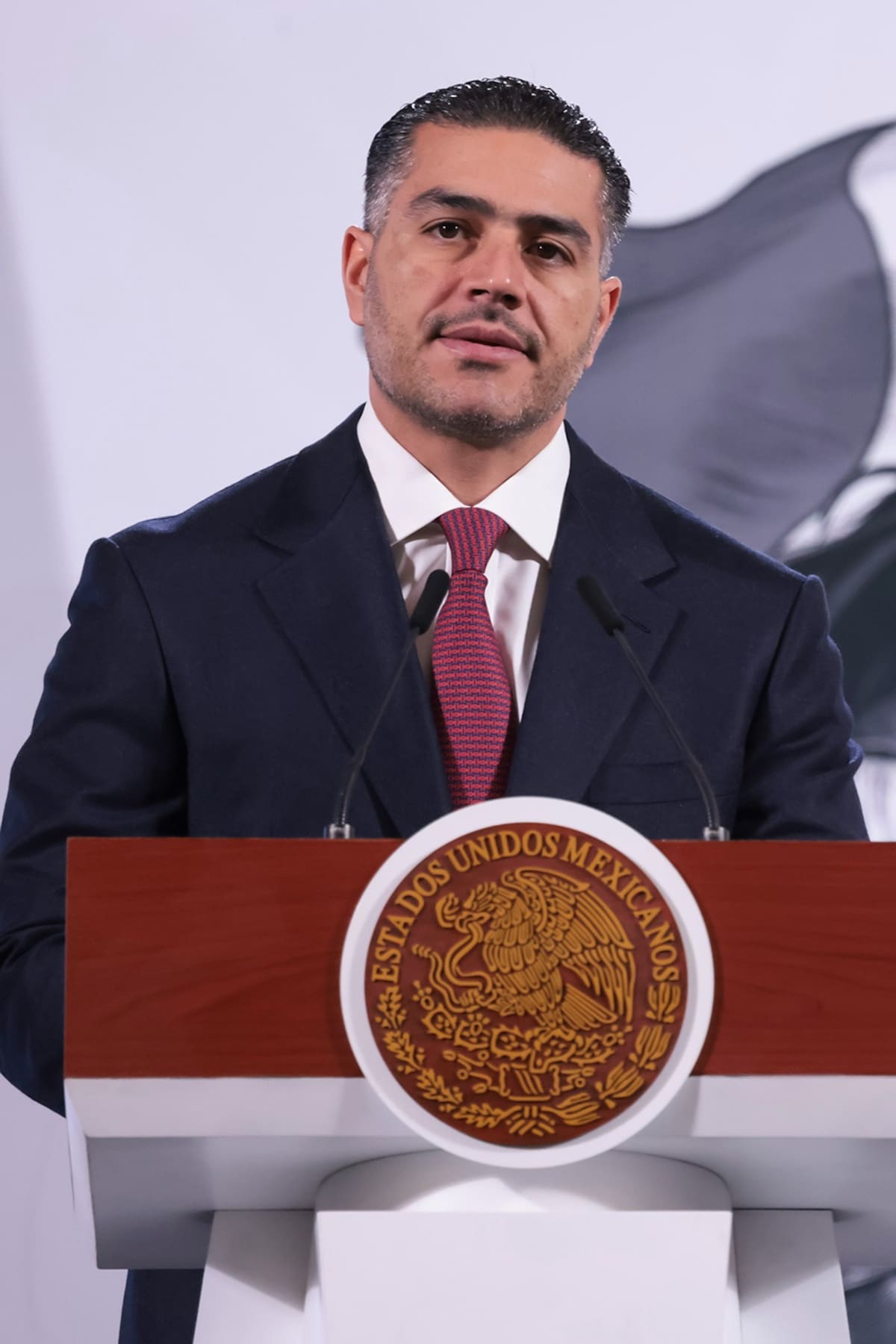 Omar García Harfuch en la "Mañanera del Pueblo" del 25 de febrero del 2025. | Crédito: Presidencia