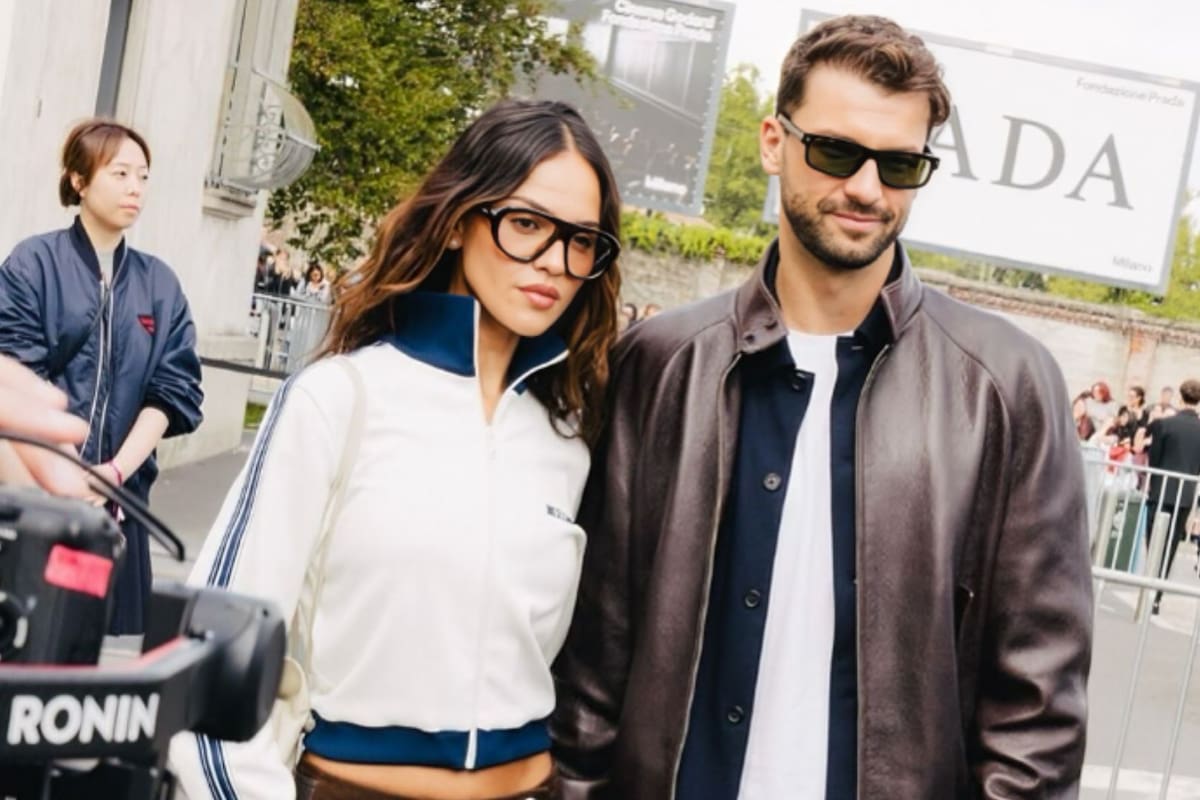 Eiza González y su novio, Grigor Dimitrov, brillan con sus ‘looks’ en el desfile de Prada