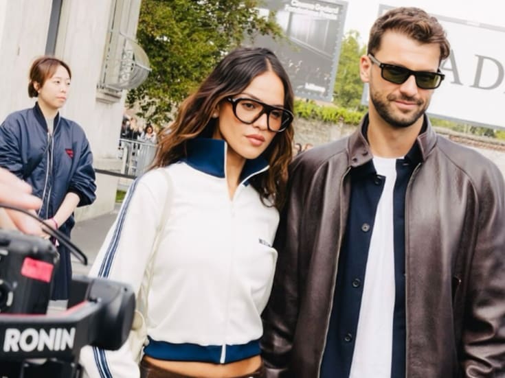 Eiza González y su novio, Grigor Dimitrov, brillan con sus ‘looks’ en el desfile de Prada