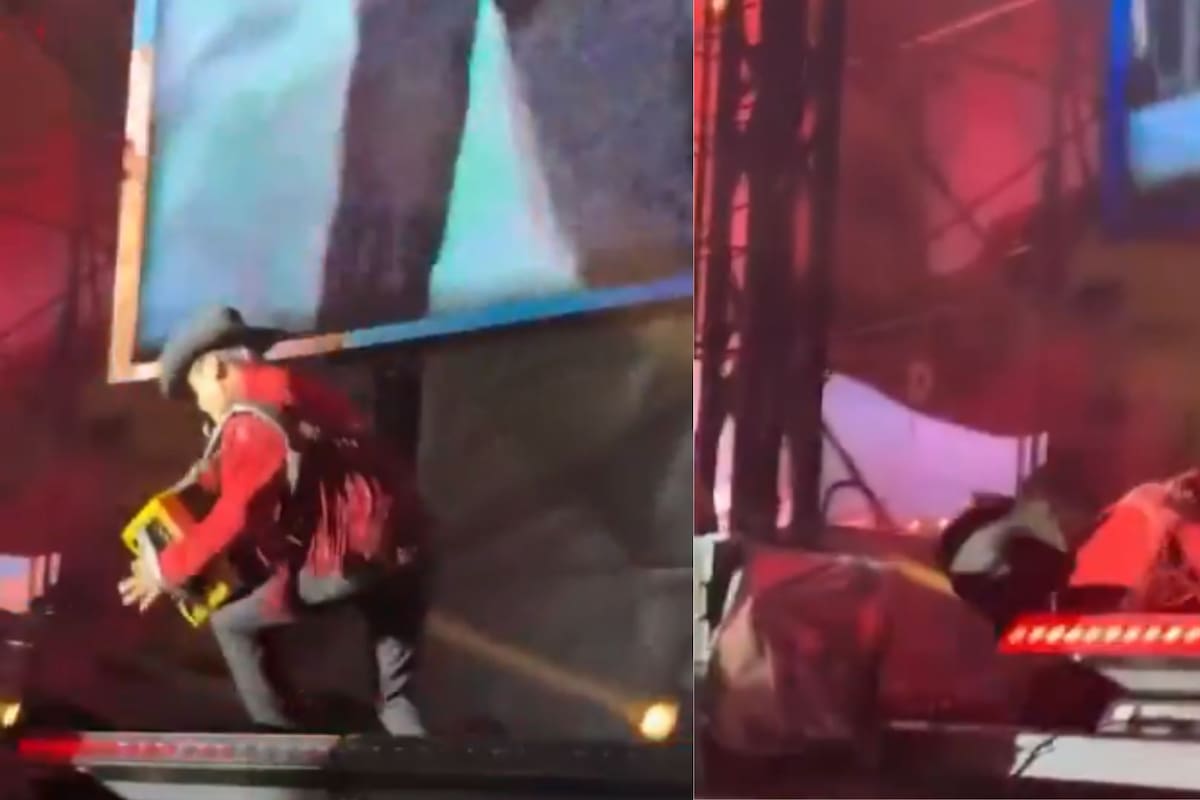 Jorge Hernández, vocalista de Los Tigres del Norte, sufre fuerte caída durante concierto