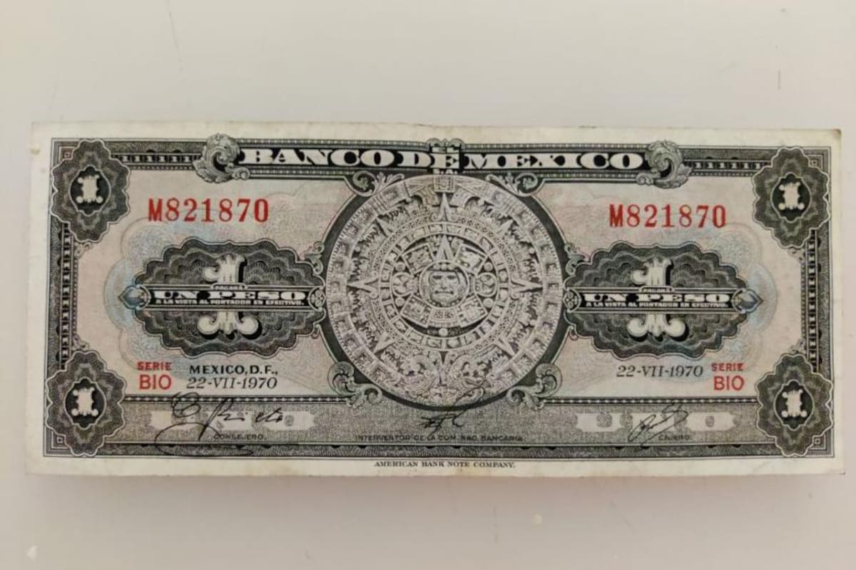 Cuánto vale un Calendario Azteca, el único billete de 1 peso emitido por Banxico