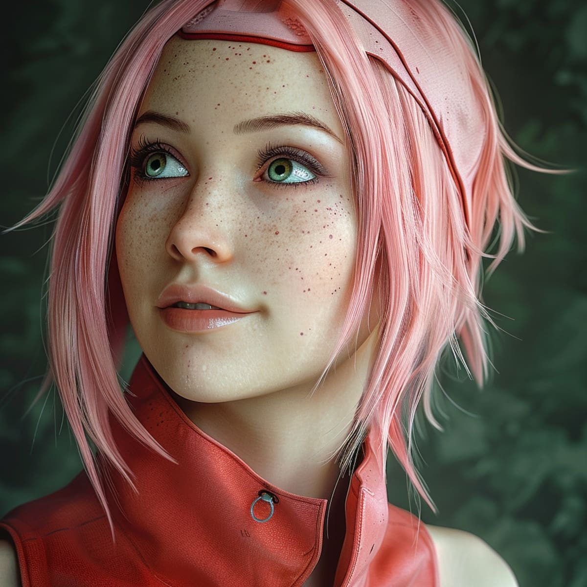 Midjourney da vida a Sakura Haruno, transportándola desde las páginas del manga hasta la realidad con sorprendente fidelidad y detalle