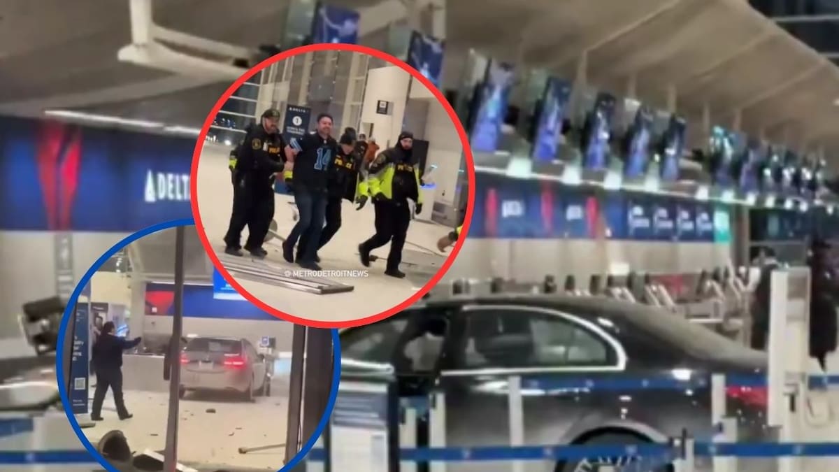 Un automóvil impacta contra la terminal McNamara del Aeropuerto de Detroit; conductor habría sufrido un episodio de salud mental