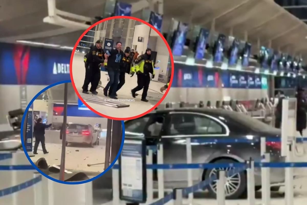 Un automóvil impacta contra la terminal McNamara del Aeropuerto de Detroit; conductor habría sufrido un episodio de salud mental