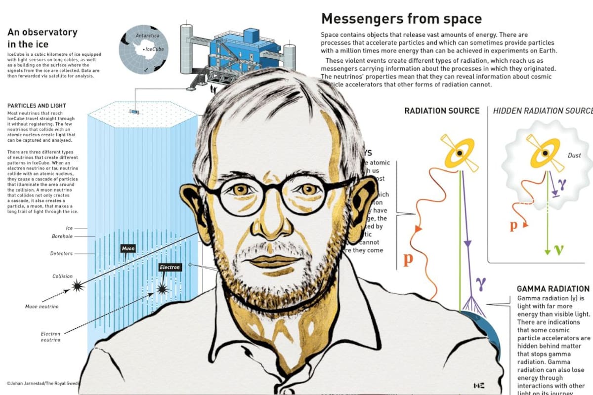 Nobel de Física 2026 reconoce a Francis Halzen por IceCube, el observatorio de un kilómetro cúbico de hielo que detecta neutrinos capaces de revelar el origen de fenómenos cósmicos