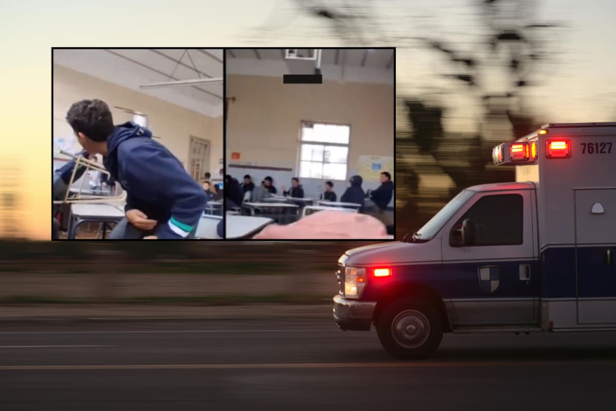 VIDEO | Profesor termina en el piso “como muerto”, con fracturas de mandíbula, tras brutal agresión de alumno de 15 años; la pelea comenzó por un celular