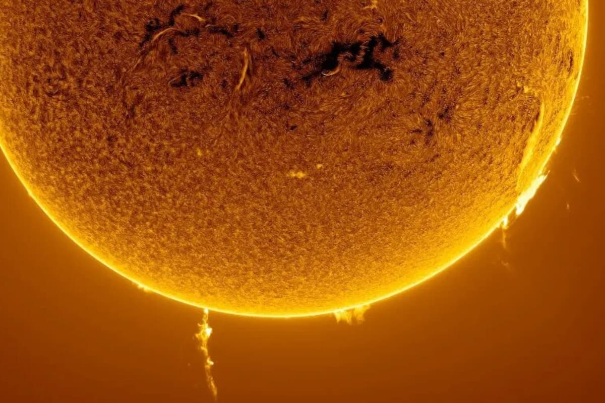 Impresionantes imágenes del Sol capturadas por un astrofotógrafo