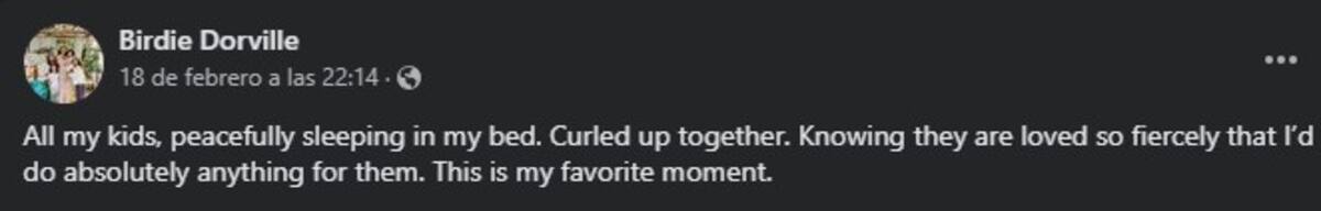 Captura de pantalla de la publicación de "Birdie" antes del asesinato-suicidio.