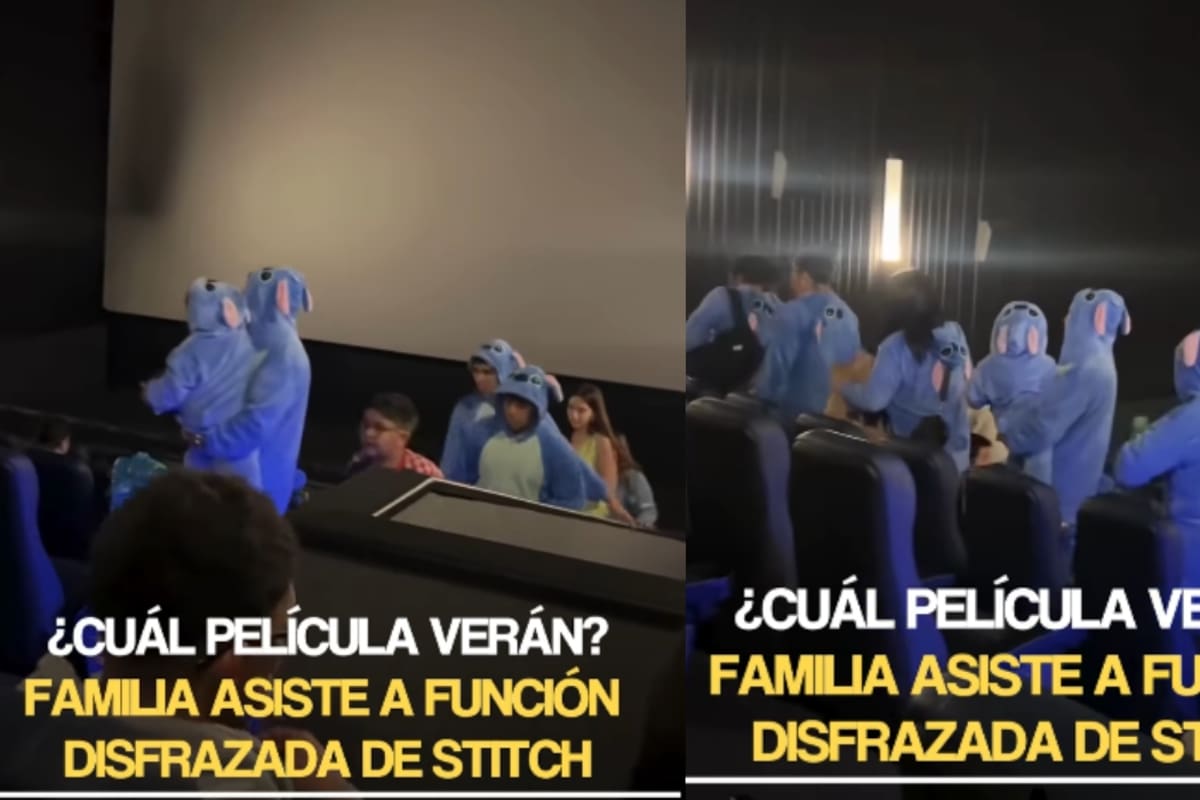 “Solo quiero ser uno de ellos”: Familia se disfraza por completo para ver Lilo & Stitch y se vuelve viral