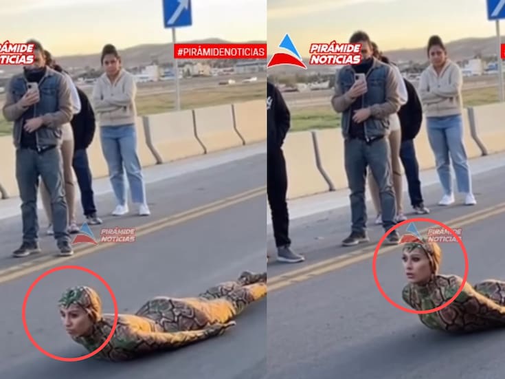 Mujer que se cree y actúa como víbora causa revuelo en el tráfico de Colombia