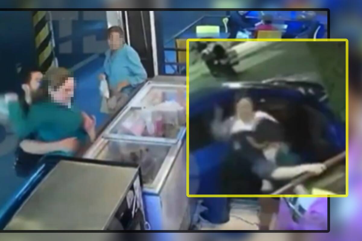 VIDEO: Enfermera ataca salvajemente a empleada de heladería por ataque de celos en Edomex; también golpea a su pareja