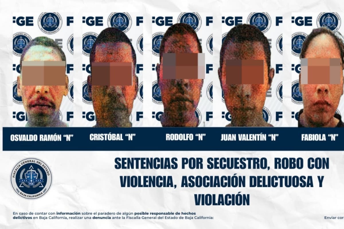 Sentencian hasta con 42 años de prisión a integrantes de banda criminal en Tijuana