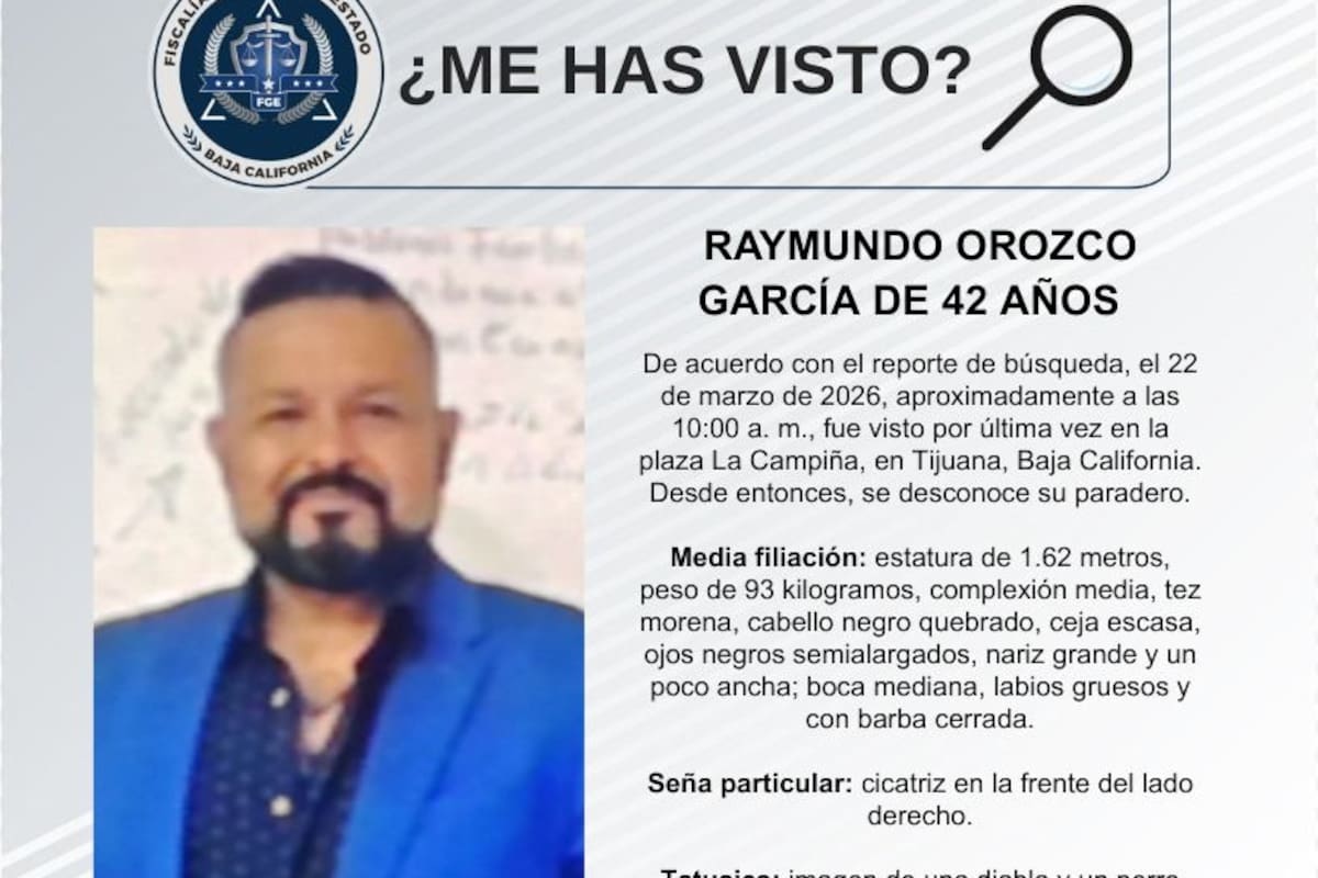 Se busca Raymundo Orozco García de 42 años de edad