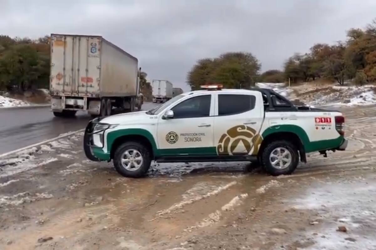 Reabren carretera Ímuris-Cananea después de cierre por intensa nevada