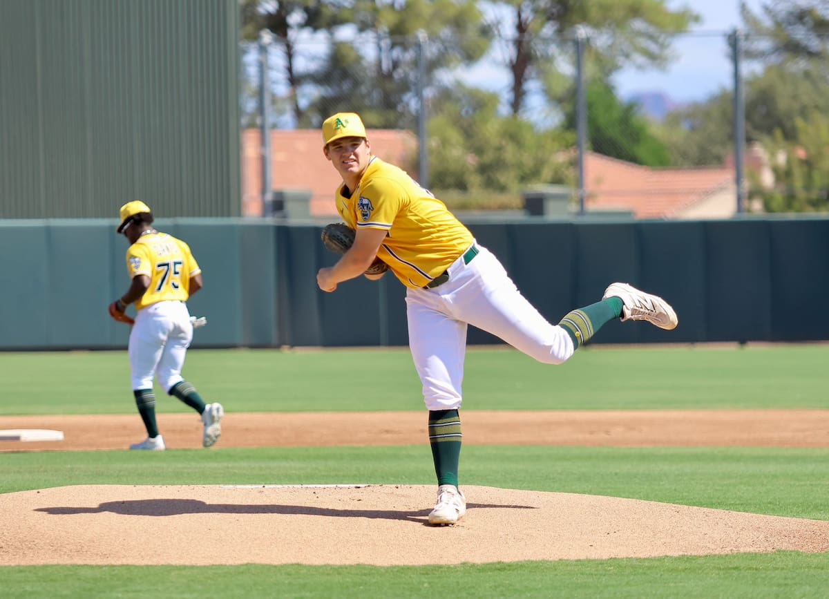 La artillería naranja no supo descifrar el pitcheo de los Athletics y sumaron su primera blanqueada en la pretemporada 2025-26. (Foto: Cortesía Naranjeros de Hermosillo)