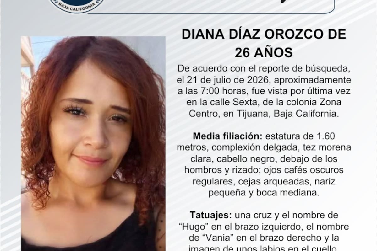 Se busca Diana Díaz Orozco de 26 años
