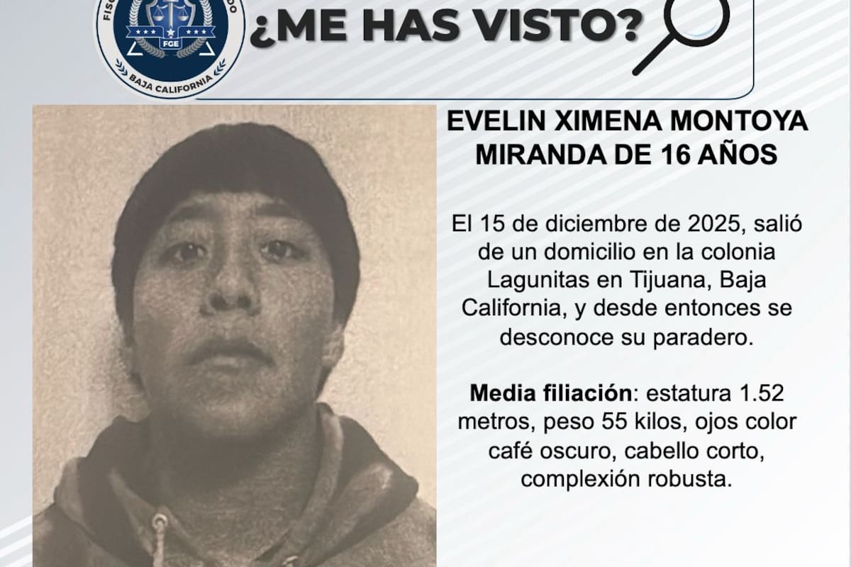 Se busca a Evelin Ximena Montoya Miranda de 16 años