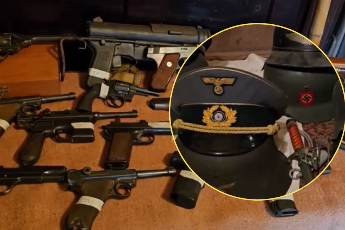Un hombre de 89 años que sufrió una emergencia médica terminó delatando sin querer un arsenal nazi oculto en su casa compuesto por ametralladoras pesadas junto con granadas de mano e indumentaria militar del tercer reich