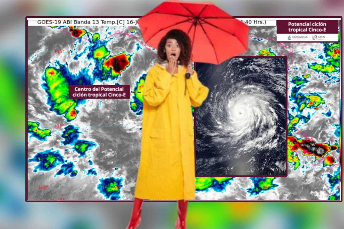Advierten por Ciclón Cinco-E que podría afectar estos estados con fuertes lluvias y vientos en México