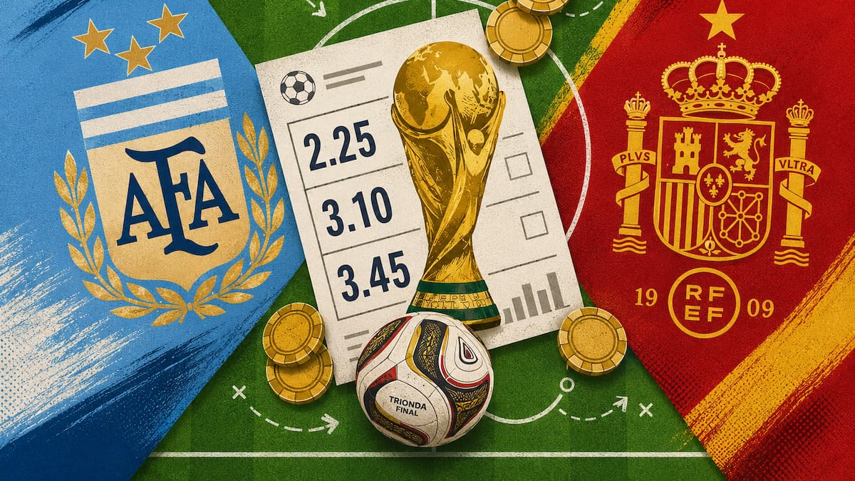 Argentina vs España: qué dicen los momios, quién es favorito y cuáles son los mejores picks de apuestas para la final del Mundial 2026