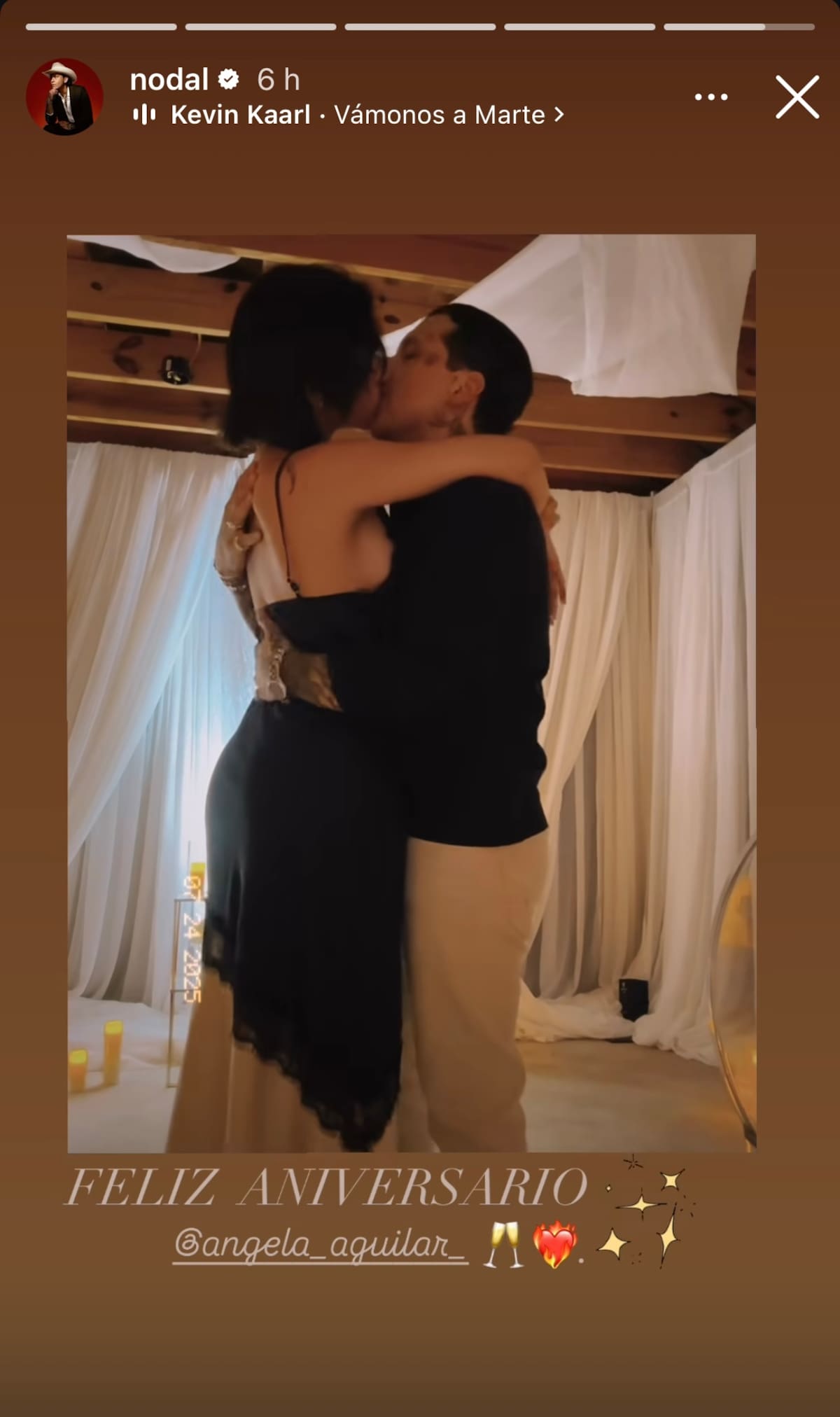 Ángela y Christian Nodal celebran su primer aniversario de bodas | Captura de pantalla