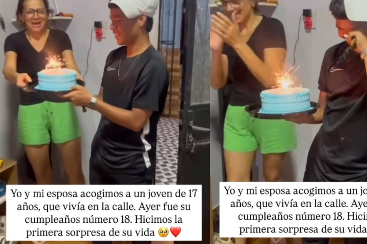CONMOVEDOR: Familia adopta a joven de 18 años y le celebra su primer cumpleaños sorpresa